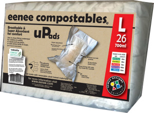 uPads are available in 4 sizes: LARGE Bag 26  (700ml, 49 x 22cm) 